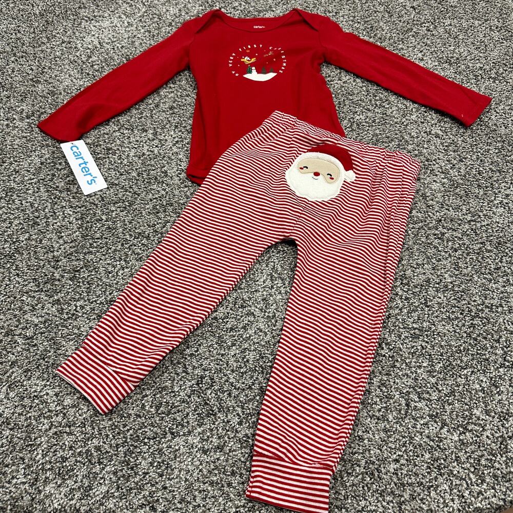 New with tags! Carter's My Very First Christmas 2 piece Set, Santa, 24 months